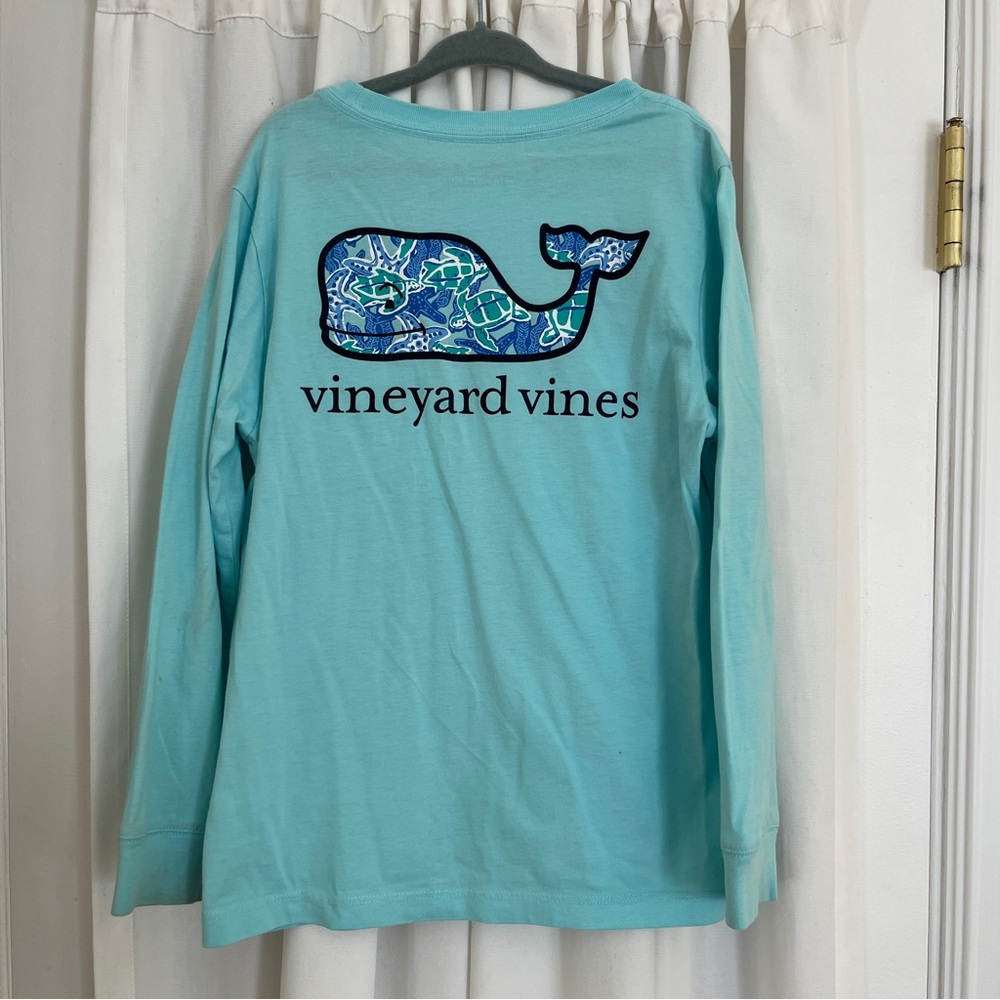 vineyard vines boys size 6 blue graphic front pocket long sleeve